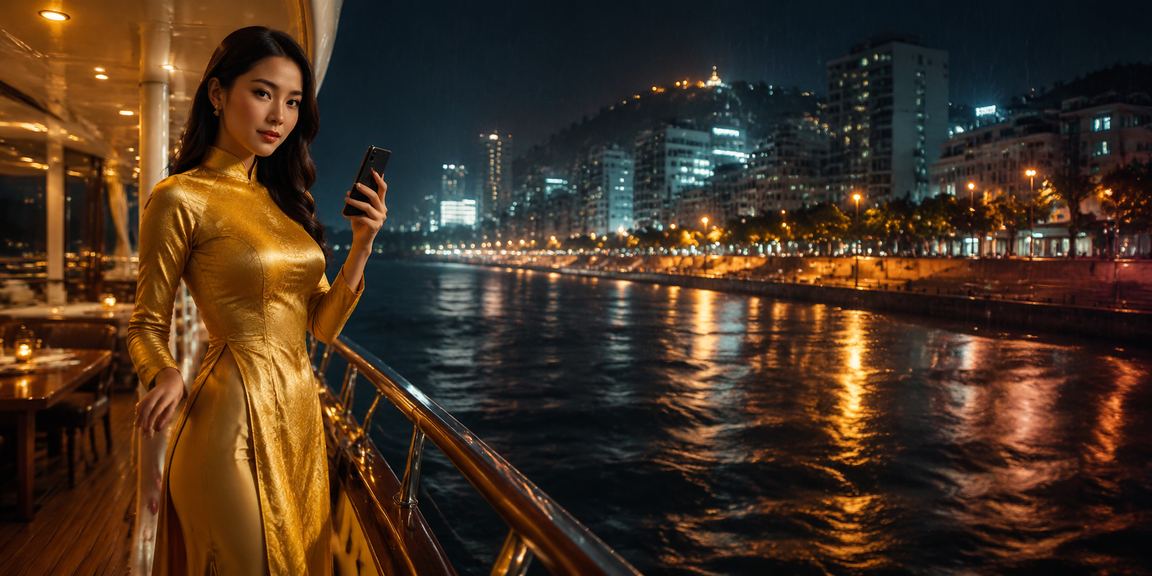 Người chơi cá cược bóng đá tại Vũng Tàu với áo dài truyền thống